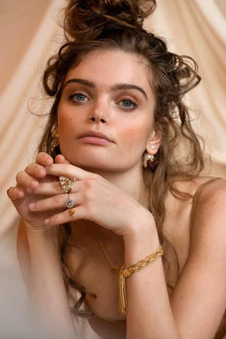 Aurélie Bidermann | Malli Earrings - Malachite/Amazonite/Violet Jade