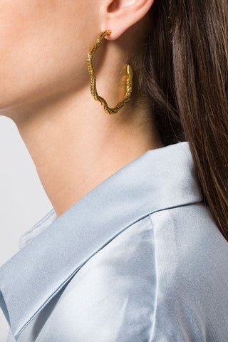 Gas Bijoux | Comedia Serti Hoop Earrings - Gold/Blue – Bon Emil