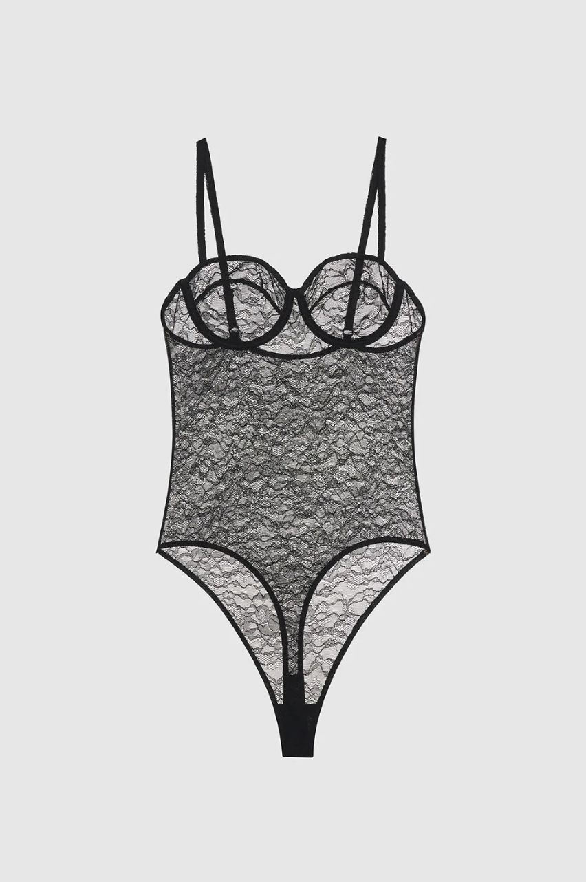 Anine Bing | Via Bodysuit - Black Lace