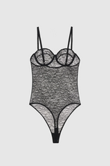Anine Bing | Via Bodysuit - Black Lace