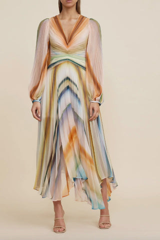 Leo Lin | Nayla Midi Dress - Lush Swallow Print
