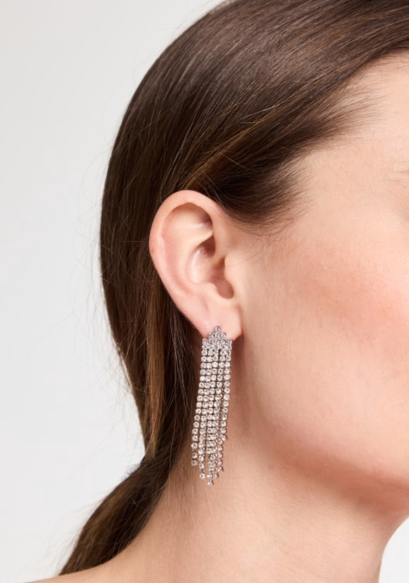 Clare V | Layered Cupchain Statement Earring - Clear