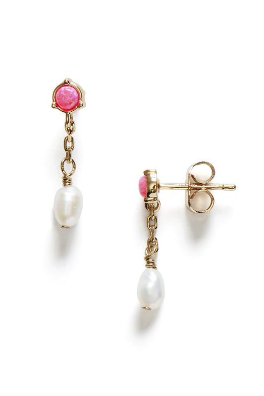 Anni Lu | Pearly Stud Earring - Pink Opal