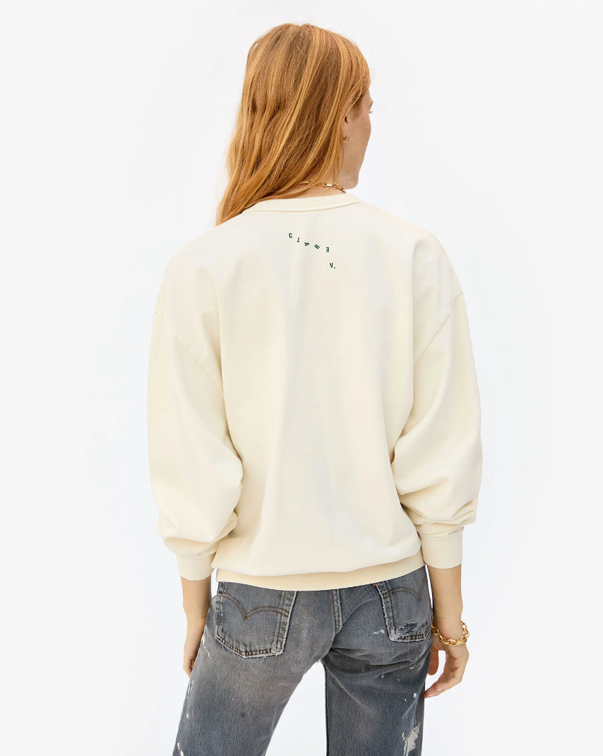 Clare V | Grand Ciao Oversized Sweatshirt - Cream