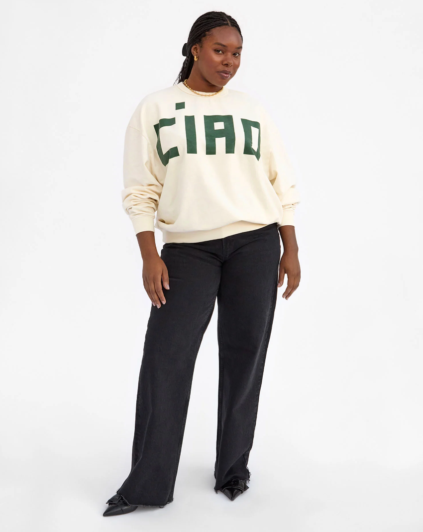 Clare V | Grand Ciao Oversized Sweatshirt - Cream