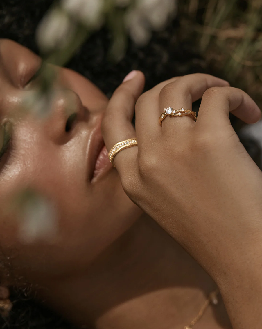 By Charlotte | Begin Again Band Ring - 18k Gold Vermeil