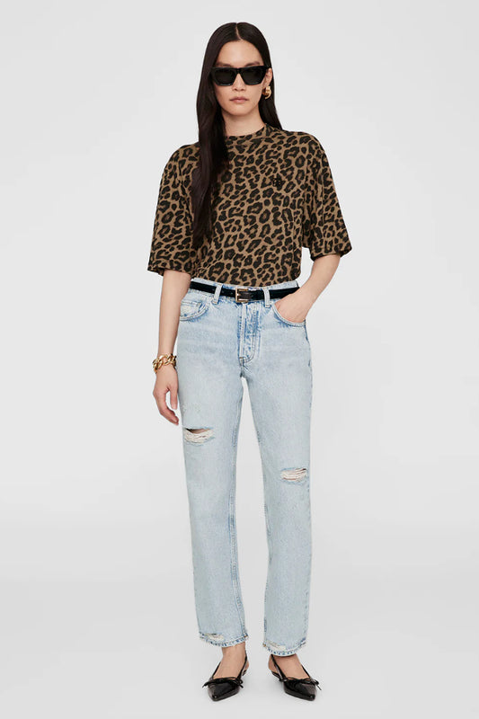 Anine Bing | Avi Tee - Black and Brown Leopard