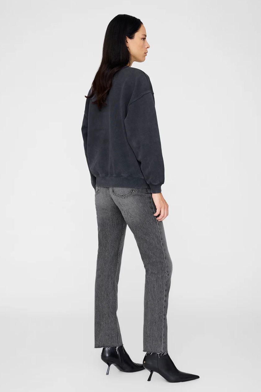 Anine Bing | Spencer Leopard Sweatshirt - Washed Black