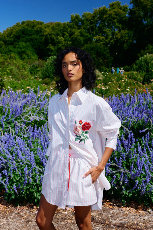Aston Studio | Buddy Shirt - Baby Rose Stripe