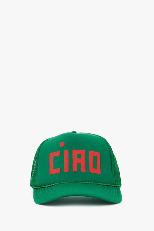 Clare V | Ciao Trucker Hat - Green/Red