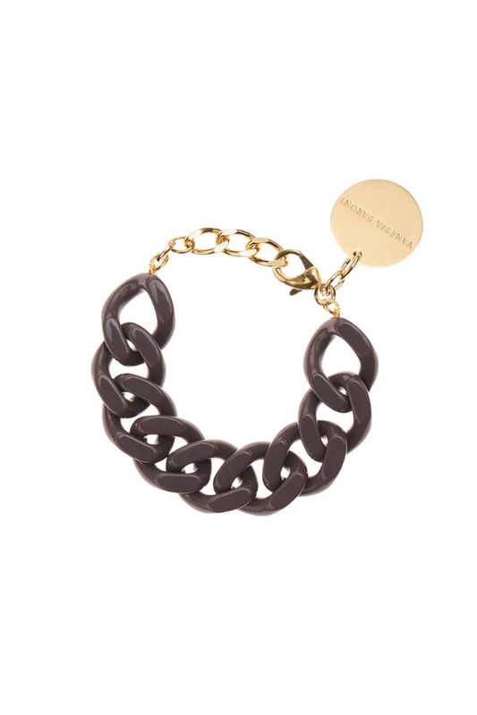 Vanessa Baroni | Flat Chain Bracelet - Taupe