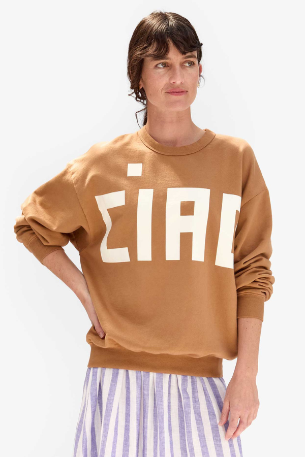 Clare V | Oversized Sweatshirt Ciao - Nutmeg