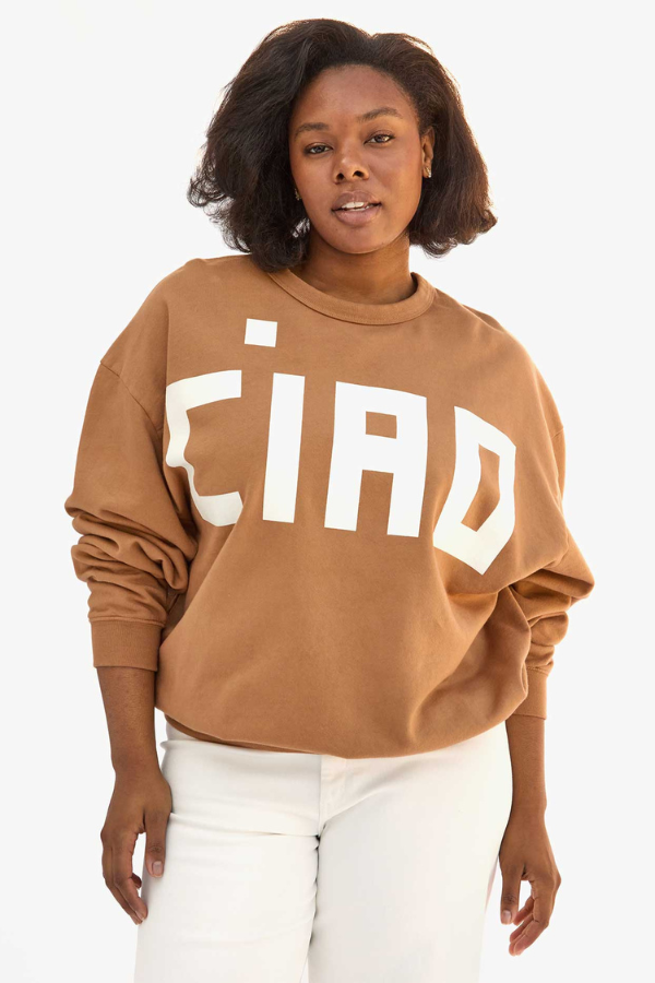 Clare V | Oversized Sweatshirt Ciao - Nutmeg