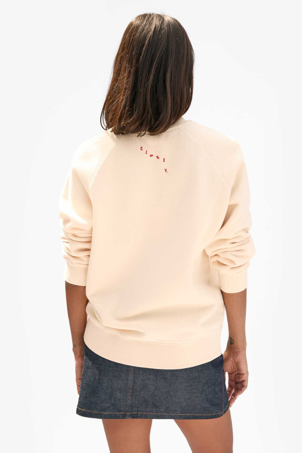 Clare V | Oversized Sweatshirt Oui - Cream