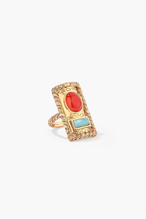 Aurélie Bidermann | Malli Ring - Amazonite/Carnelian