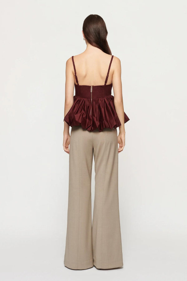 CLEA | Mimi Peplum Top - Cabernet