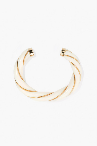 Gas Bijoux | Gold Lyre Hoop Earrings - Blue