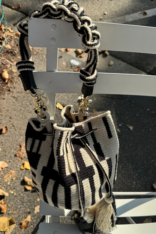 IRO Paris | String Striped Crochet Bag - Sand/Black