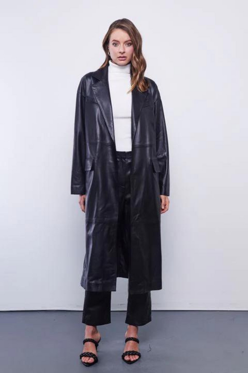 DEA | Dianne Leather Trench - Black