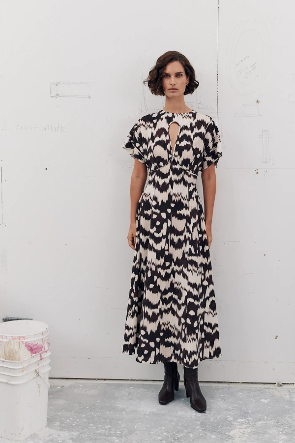 CLEA | Petra Midi Dress - Textural Print