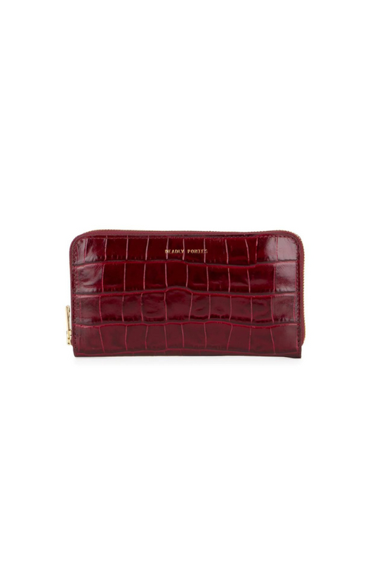 Deadly Ponies | Mr Wallet Claret -  Bordeaux Croc