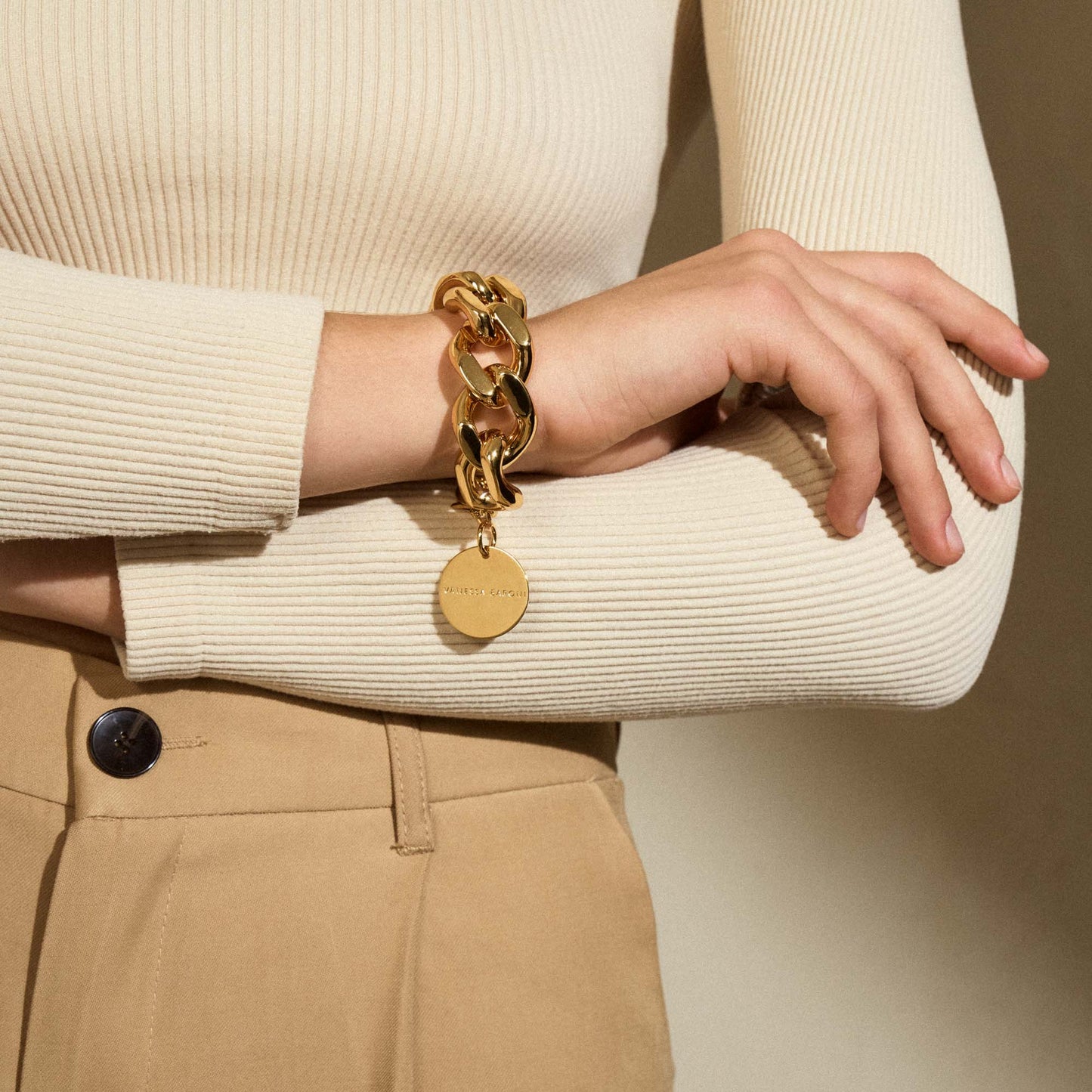 Vanessa Baroni | Flat Chain Bracelet - Gold