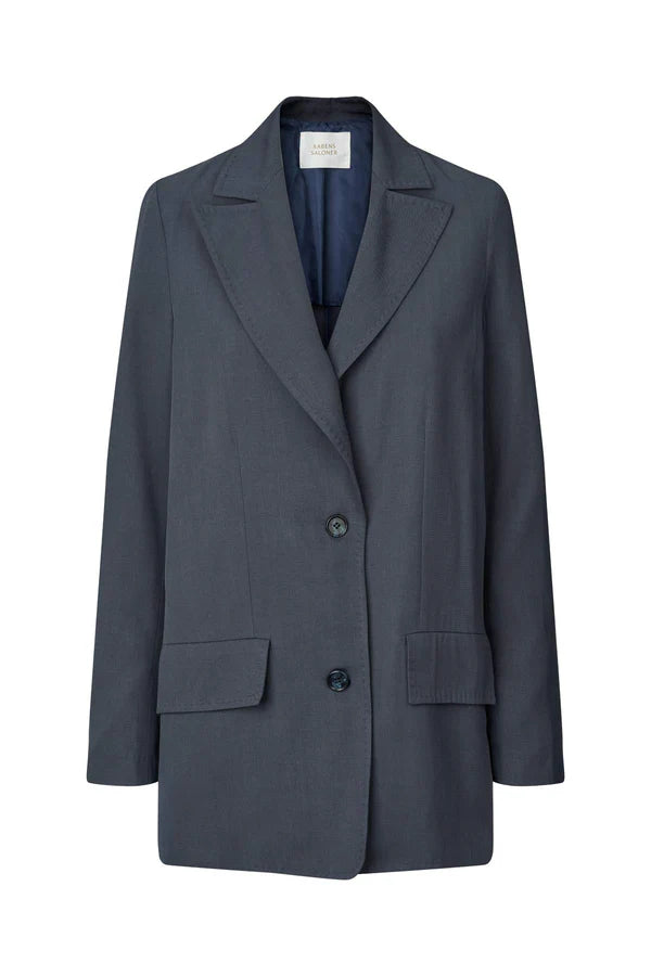 Rabens Saloner | Harley Aviator Side Split Jacket - Dusty Navy