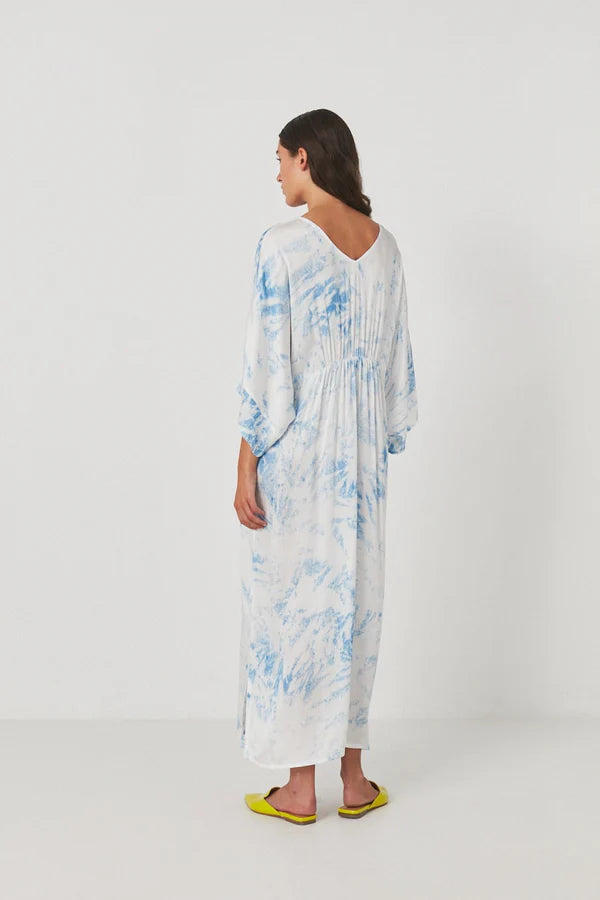 Rabens Saloner | Lucca Fracture Kaftan - Blue White Combo