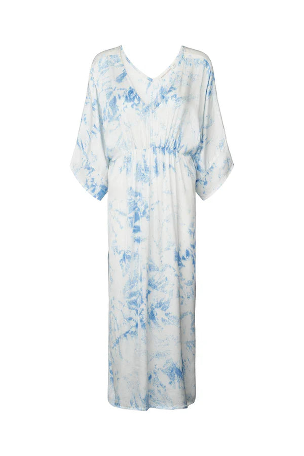 Rabens Saloner | Lucca Fracture Kaftan - Blue White Combo