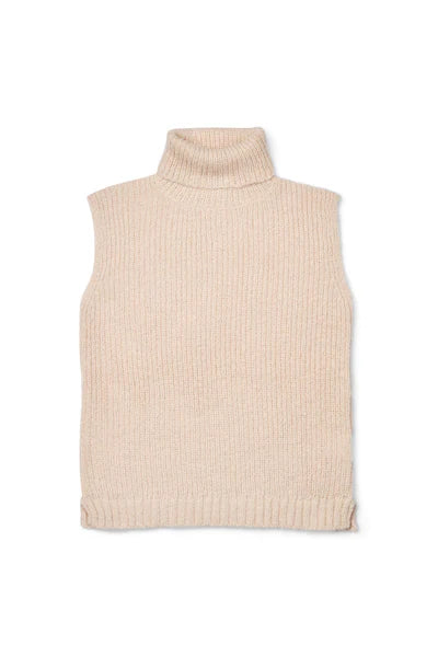 Rabens Saloner | Koto Dual Knit Funnel Neck Vest - Beige