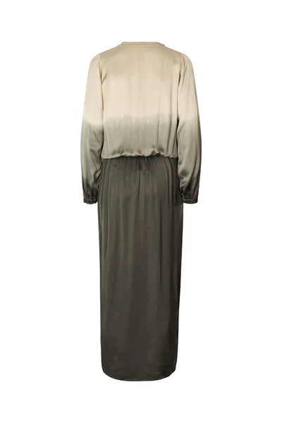 Rabens Saloner | Vera Flow Wrap Over Dress - Sand Combo