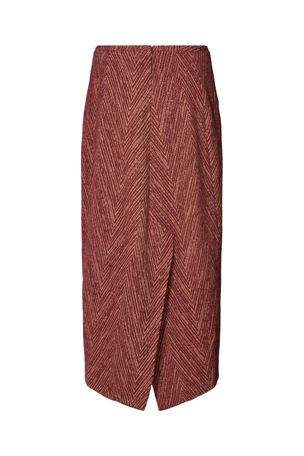 Rabens Saloner | Luzie Herringbone Skirt - Burgundy