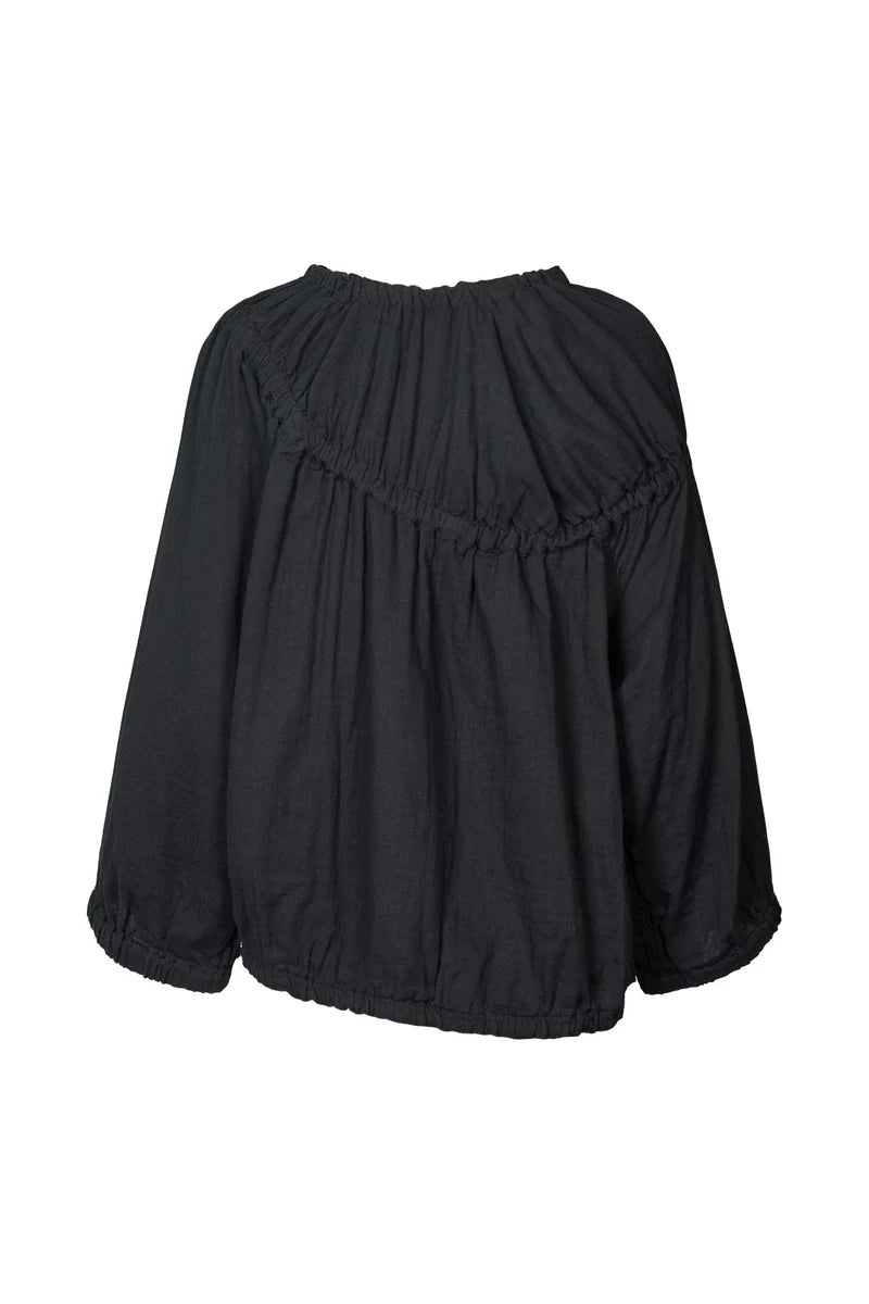Rabens Saloner | Lotte Cotton Top - Black