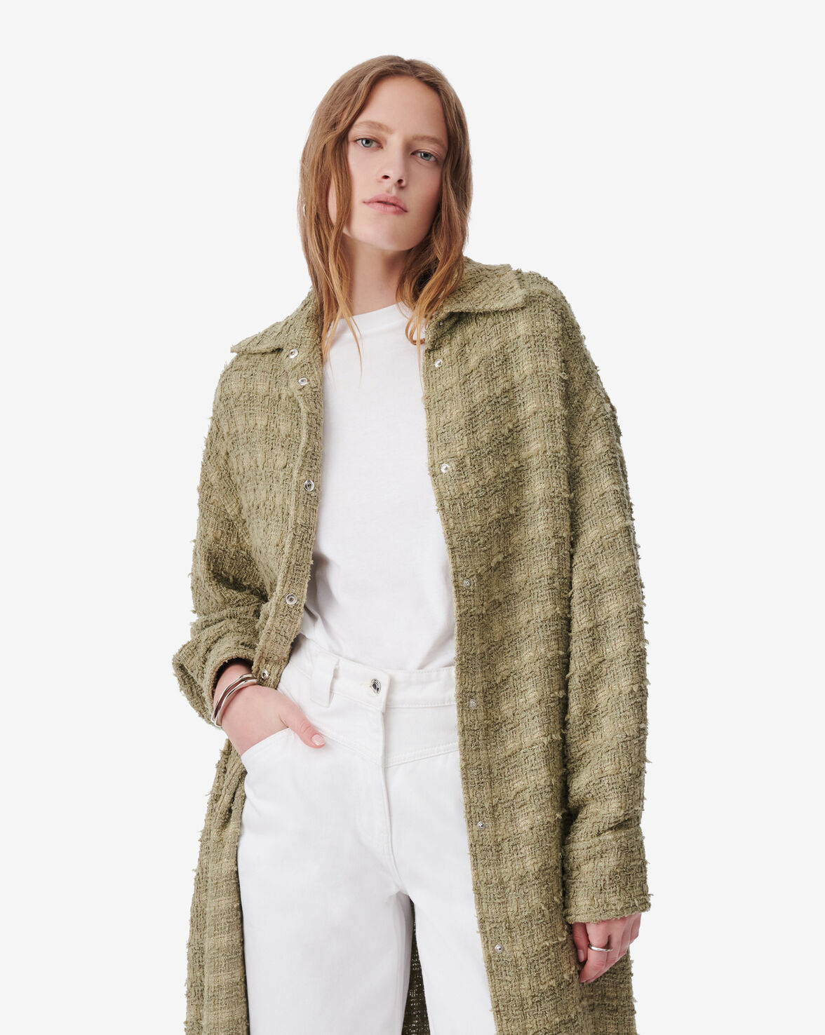 IRO Paris | Robbey Long Tweed Overshirt - Khaki