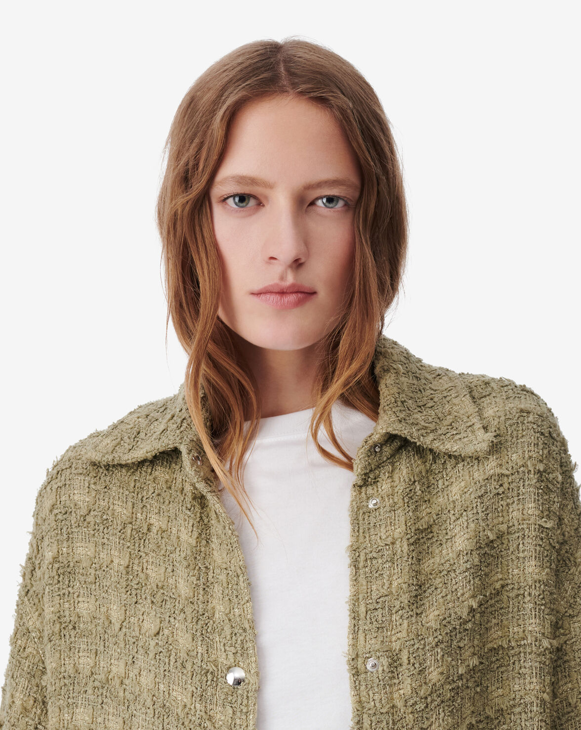 IRO Paris | Robbey Long Tweed Overshirt - Khaki