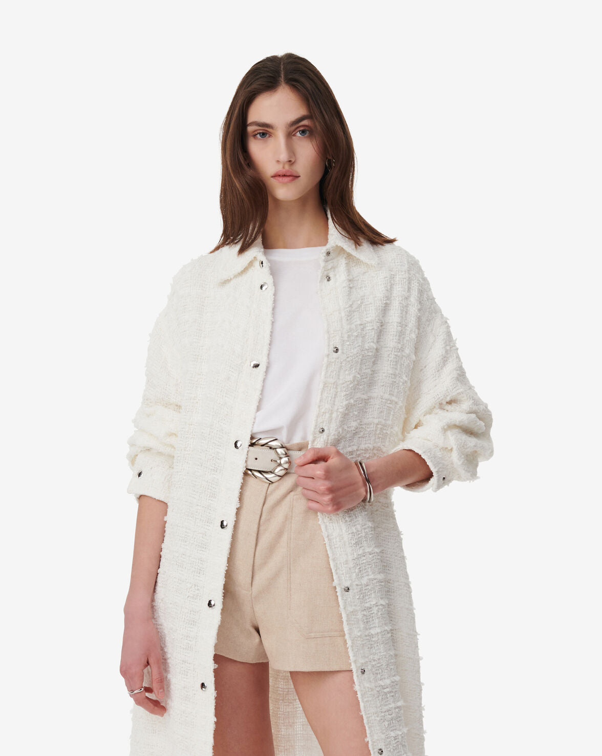 IRO Paris | Robbey Long Tweed Overshirt - White