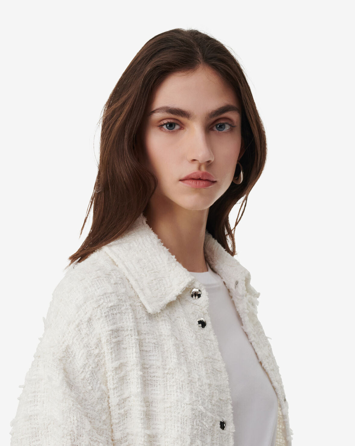 IRO Paris | Robbey Long Tweed Overshirt - White