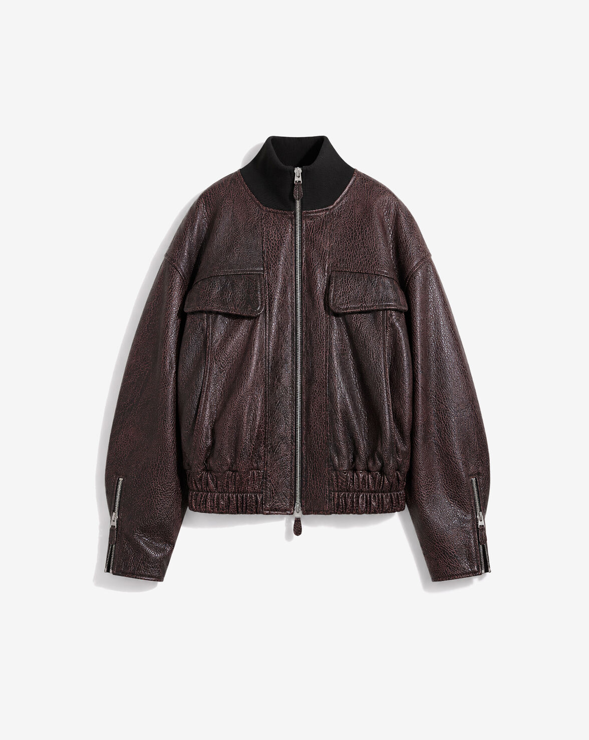 IRO | Aster Bomber Jacket - Chocolate Grained Leather