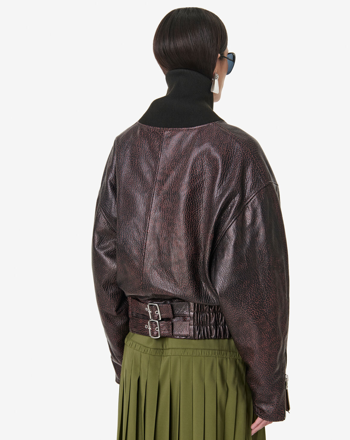 IRO | Aster Bomber Jacket - Chocolate Grained Leather