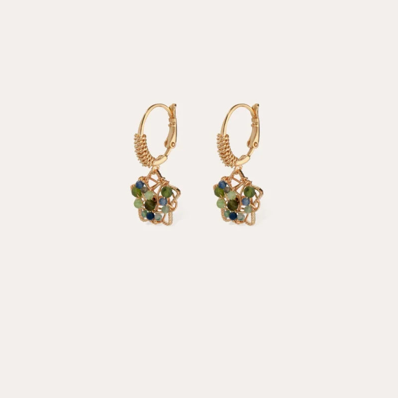 Gas Bijoux | Tao Flower Earrings - Gold/Blue Multi