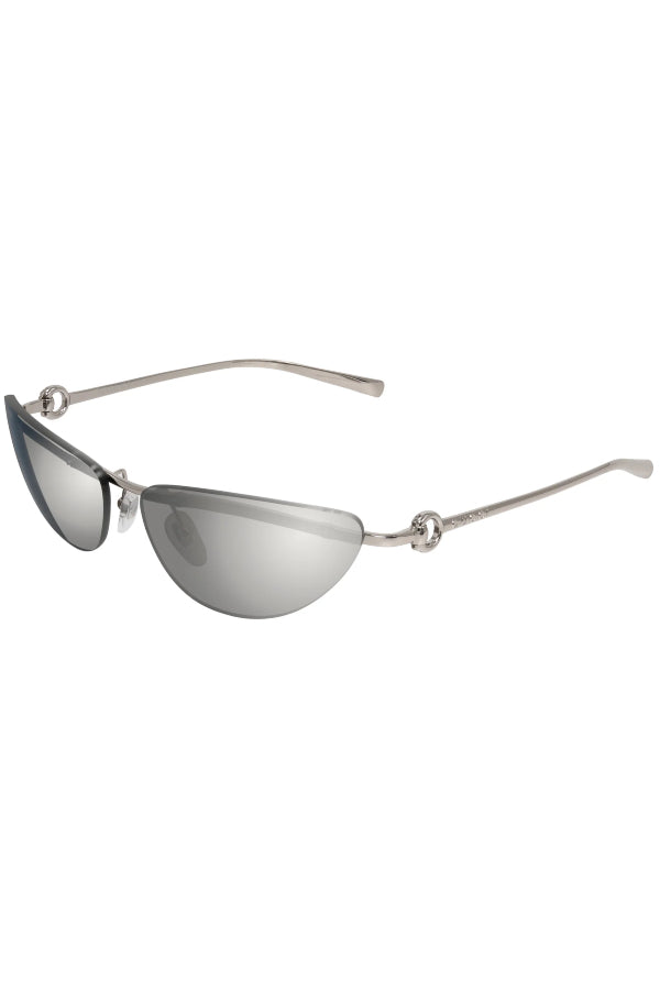 Gucci | Geometric Silver Sunglasses - Mirror Lens