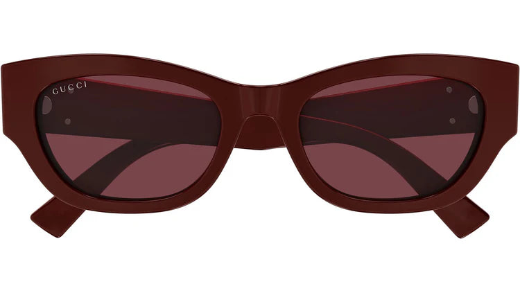 Gucci | G Motif Sunglasses- Burgundy / Silver