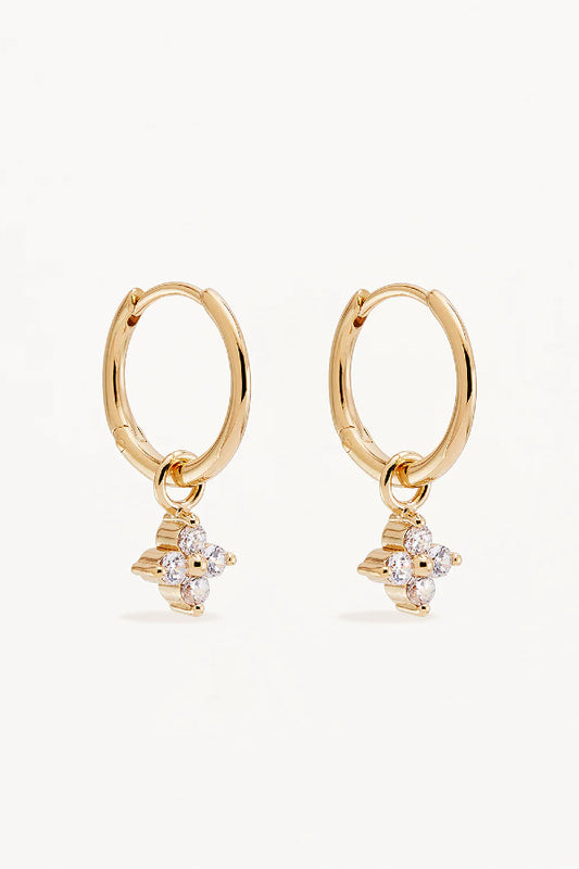 By Charlotte | Crystal Bloom Hoop - Gold