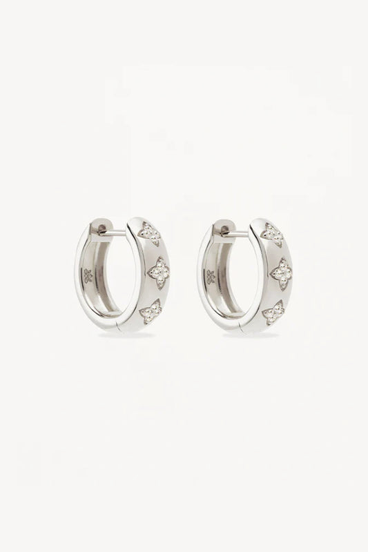 By Charlotte | Bloom With You Lotus Hoop - Silver