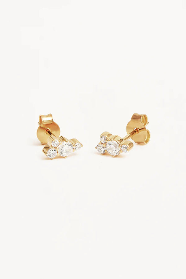 By Charlotte | Gold Mist Stud Earrings - Gold Vermeil