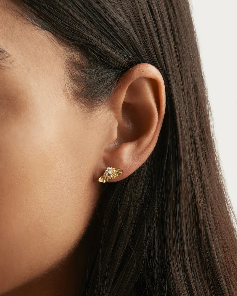 By Charlotte | Ocean Whisper Stud Earrings - Gold Vermeil