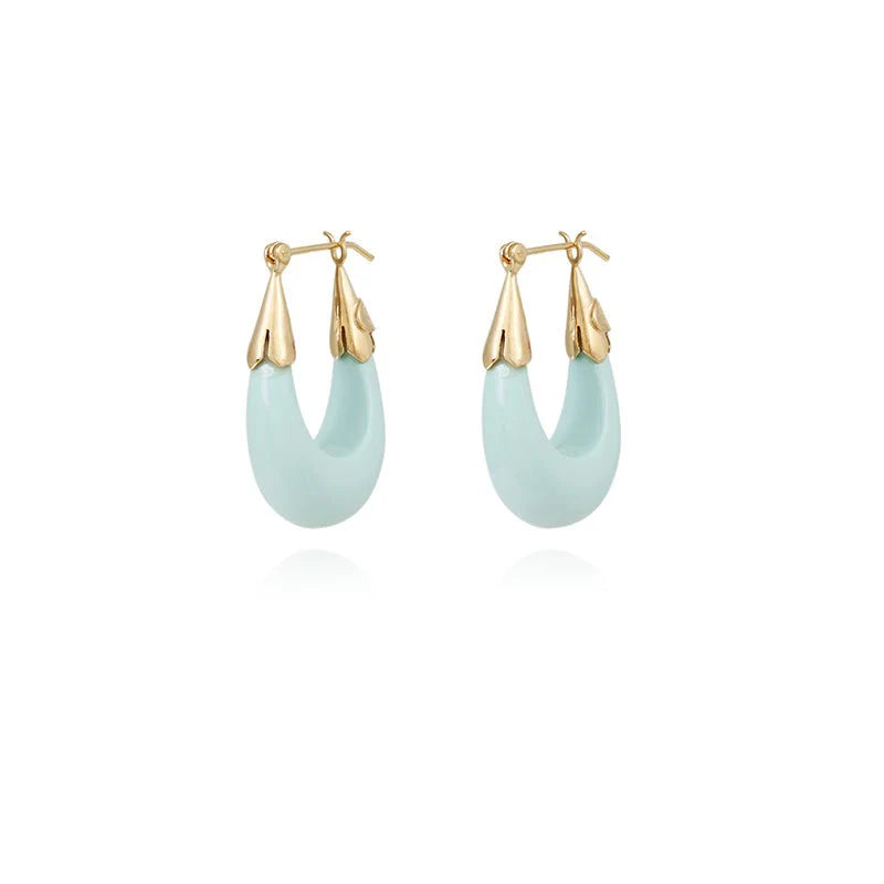 Gas Bijoux | Ecume Earrings Acetate - Blue/Gold