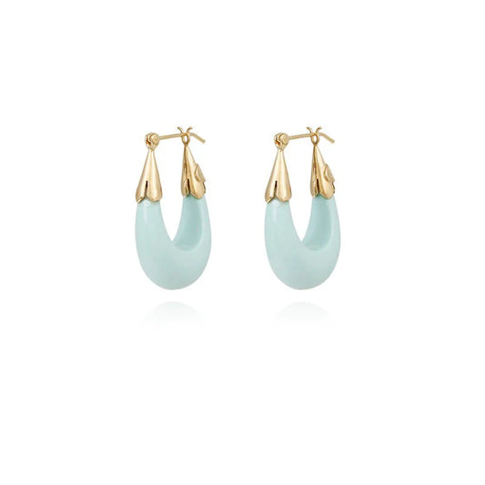 Gas Bijoux | Ecume Earrings Acetate - Blue/Gold