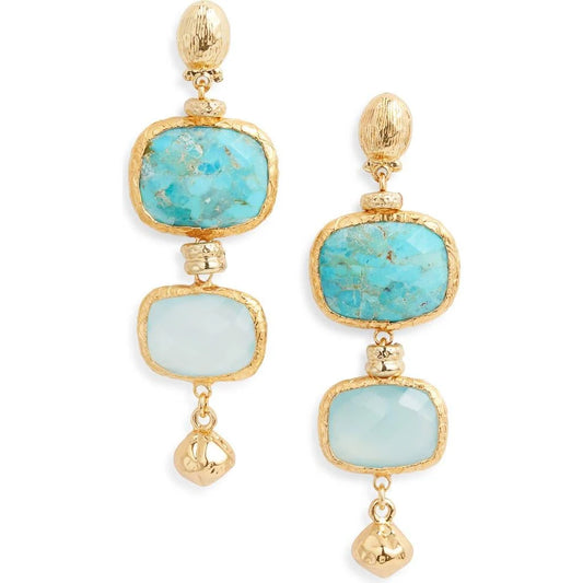 Gas Bijoux | Silene Earrings - Blue Quartz/Turquoise