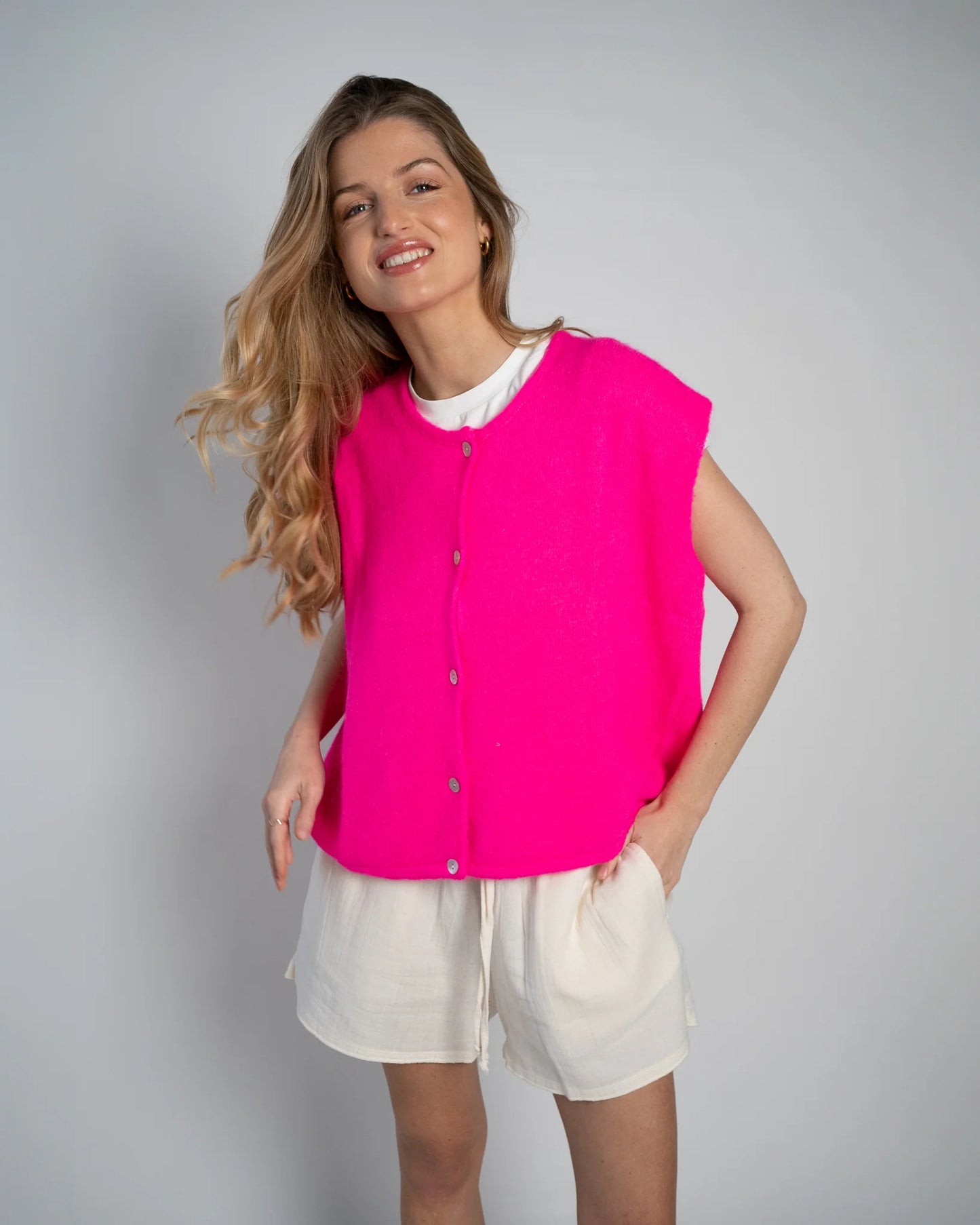 Lou & Odette | Demi Sleeveless Round Neck - Neon Pink